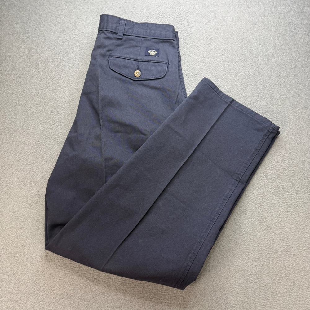 VTG Dockers Khakis Pleated Pants Men 31x30 (FIT 29x28) Blue Cotton Chino USA NWT